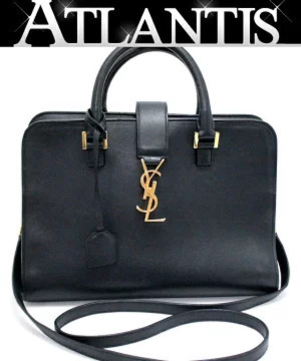 Saint Laurent Paris Cabas Bag Leather Navy Blue